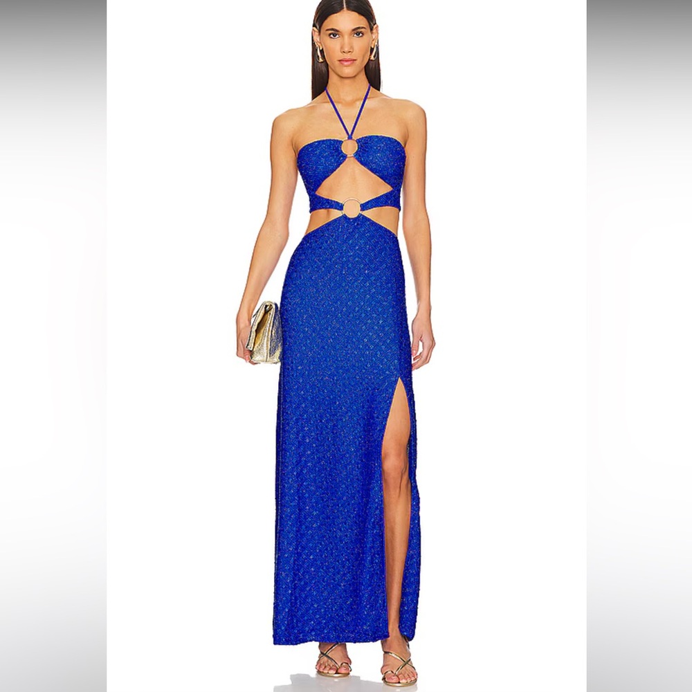 Luli Fama Blue Asymmetrical Dress